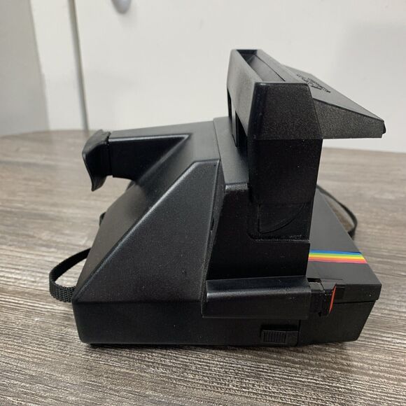 Vintage Polaroid One Step 600 Flash Camera Rainbow Stripe Untested - Picture 4 of 13